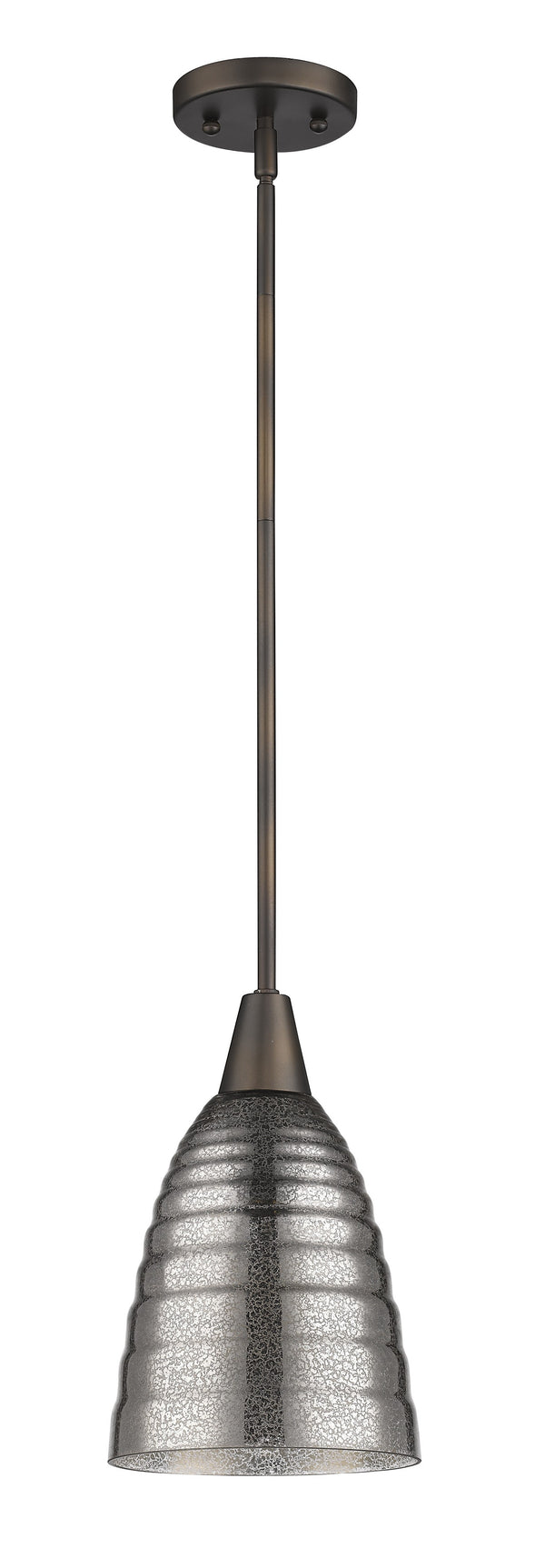 Homeroots Bronze Hanging Light With Ribbed Pebbled Glass Shade   398194