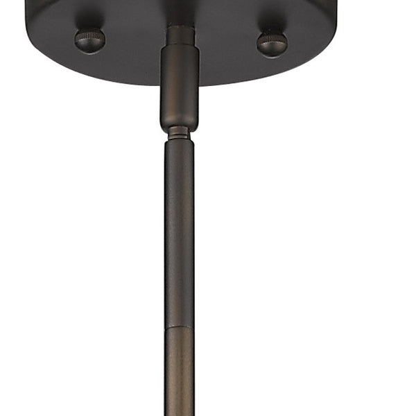 Homeroots Bronze Hanging Light With Ribbed Pebbled Glass Shade   398194