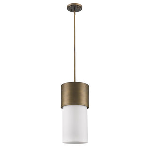 Homeroots Midtown 1-light Raw Brass Pendant With Frosted Glass Shade   398197