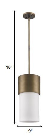 Homeroots Midtown 1-light Raw Brass Pendant With Frosted Glass Shade   398197