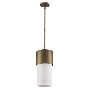 Homeroots Midtown 1-light Raw Brass Pendant With Frosted Glass Shade   398197