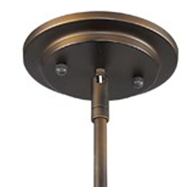 Homeroots Bronze Metal Hanging Light With Mesh Shade   398198