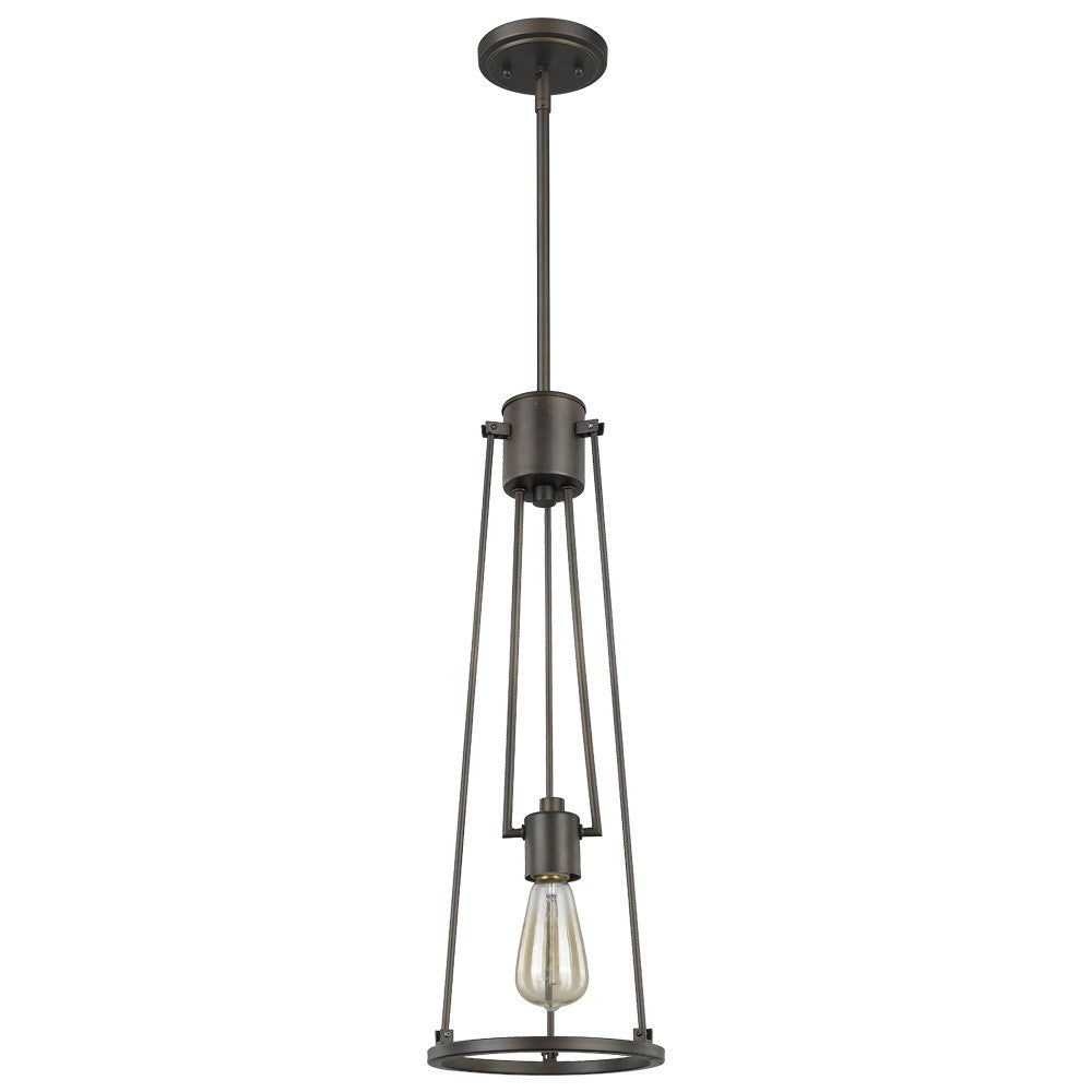 Homeroots Jade 1-light Oil-rubbed Bronze Pendant With Vertical Structural Frames   398199