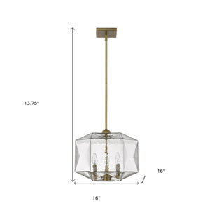 Homeroots Loft 3-light Brass Pendant   398202
