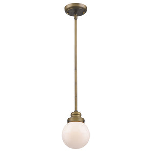 Homeroots Brushed Gold Metal Hanging With Round Glass Shade   398205