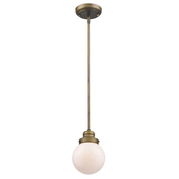 Homeroots Brushed Gold Metal Hanging With Round Glass Shade   398205