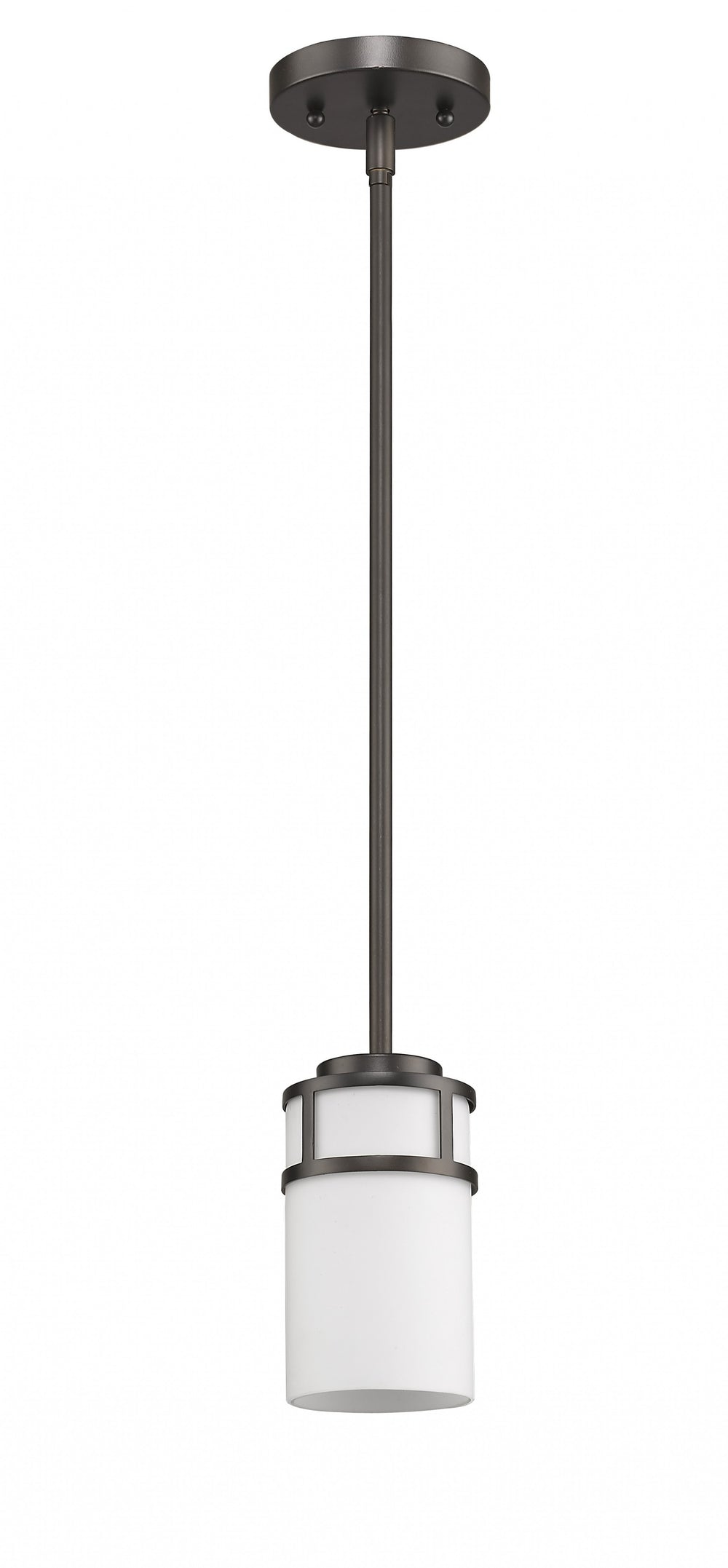 Homeroots Brushed Bronze Minimalist Cylindrical Hanging Light   398206