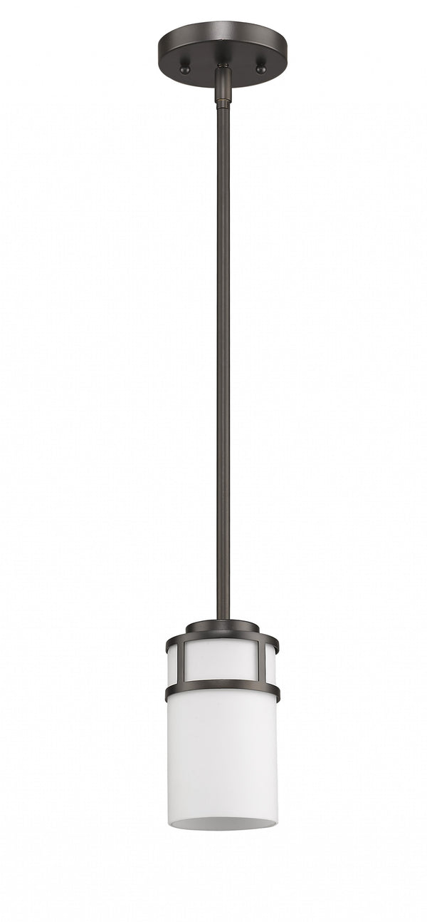 Homeroots Brushed Bronze Minimalist Cylindrical Hanging Light   398206