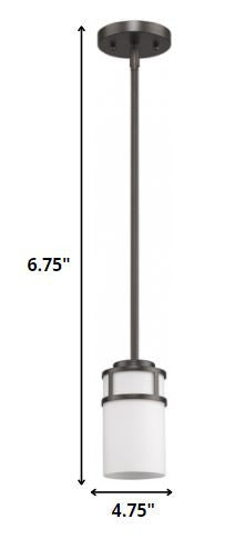 Homeroots Brushed Bronze Minimalist Cylindrical Hanging Light   398206