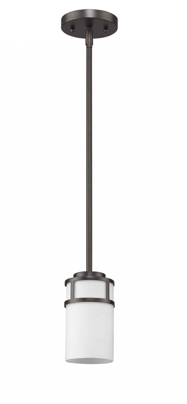 Homeroots Brushed Bronze Minimalist Cylindrical Hanging Light   398206