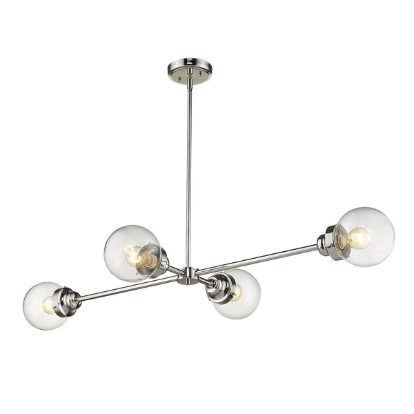Homeroots Portsmith 4-light Polished Nickel Island Pendant   398208