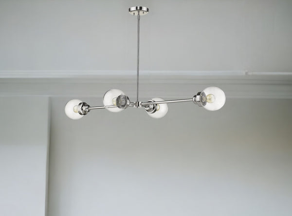 Homeroots Portsmith 4-light Polished Nickel Island Pendant   398208