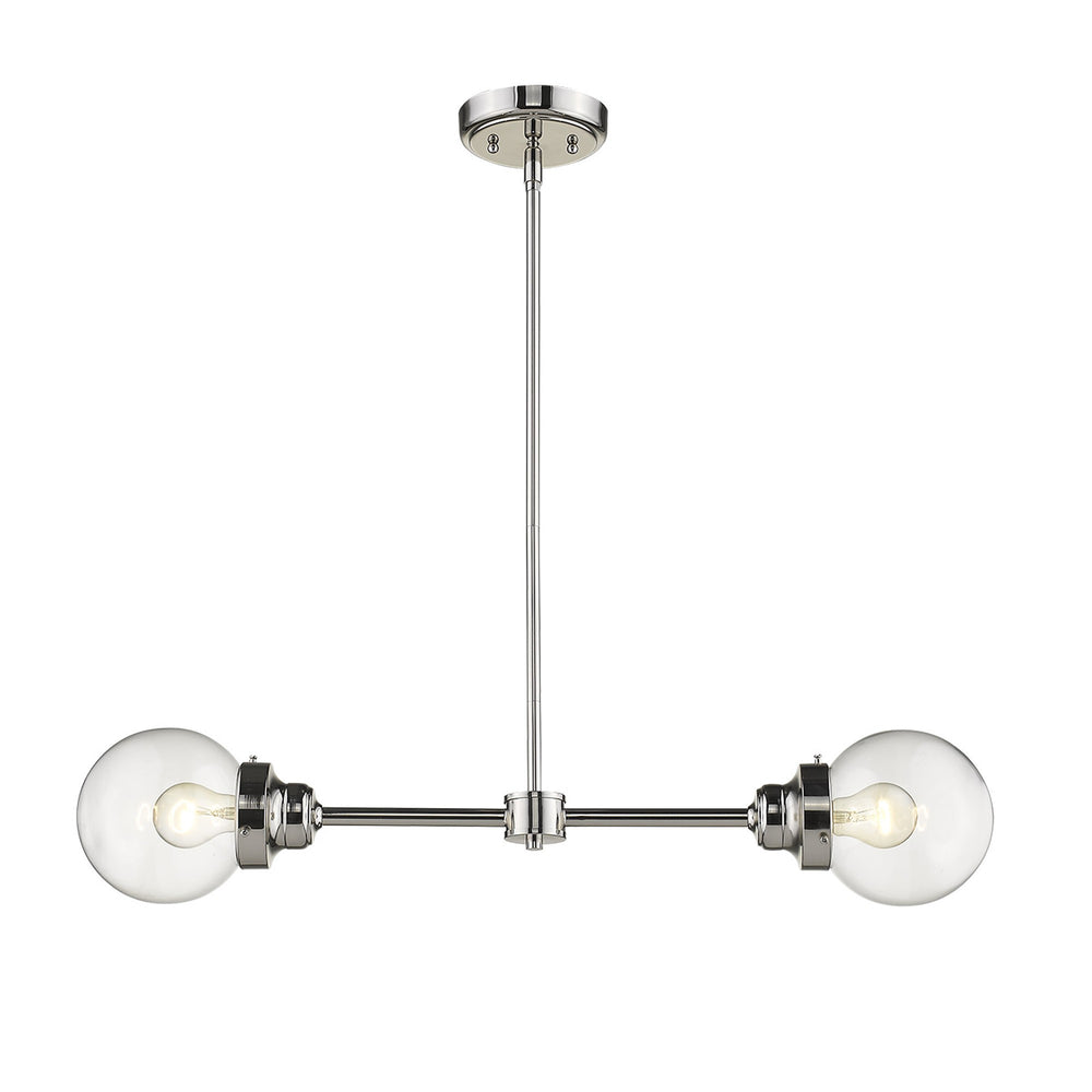 Homeroots Portsmith 2-light Polished Nickel Island Pendant   398212