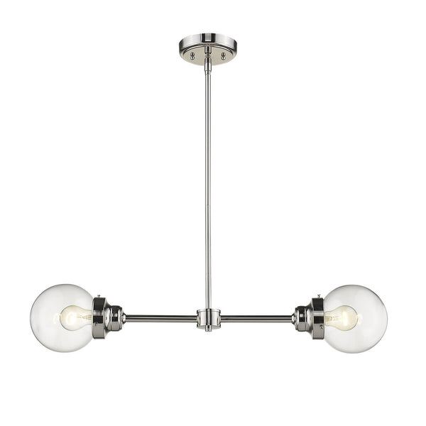 Homeroots Portsmith 2-light Polished Nickel Island Pendant   398212