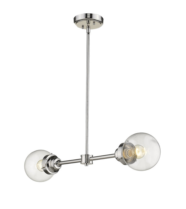 Homeroots Portsmith 2-light Polished Nickel Island Pendant   398212