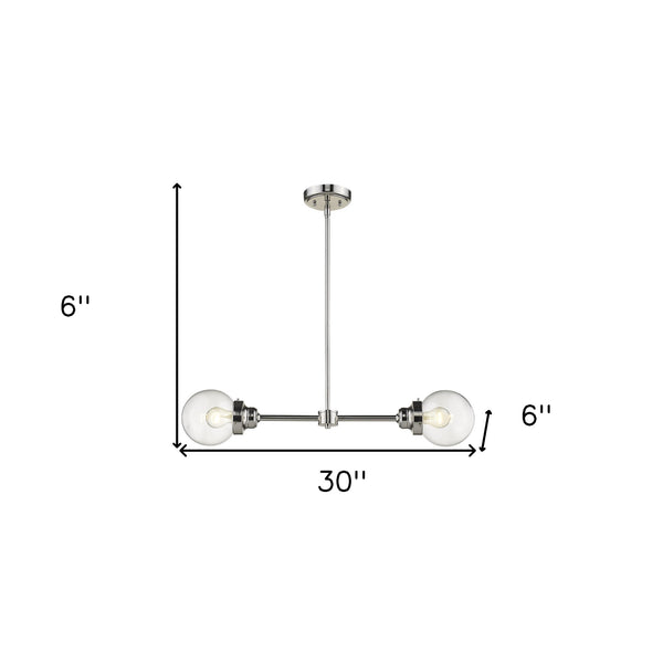 Homeroots Portsmith 2-light Polished Nickel Island Pendant   398212