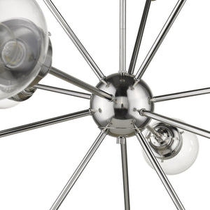 Homeroots Silver Sputnik Twelve Light Metal Dimmable Chandelier With Clear Shades   398214