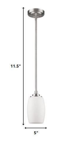 Homeroots Silver Hanging Light With Frosted Glass Shade   398217
