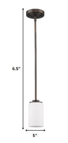 Homeroots Bronze Frosted Glass Hanging Light   398218