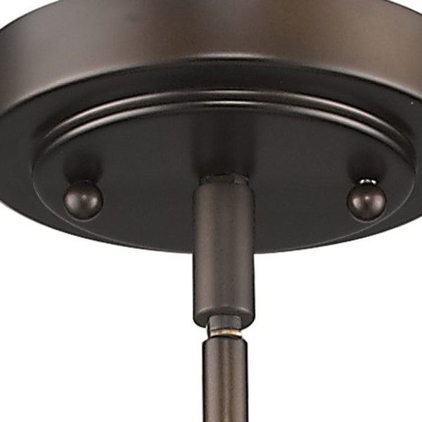 Homeroots Bronze Frosted Glass Hanging Light   398218