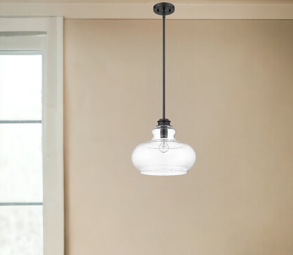 Homeroots Torrel 1-light Matte Black Pendant   398220