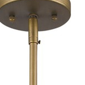 Homeroots Brushed Gold Metal Cage Hanging Light   398225