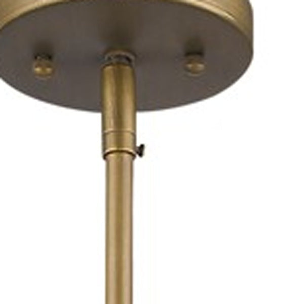 Homeroots Brushed Gold Metal Cage Hanging Light   398225