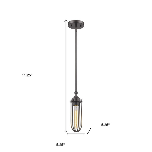 Homeroots Modern Bronze Mini Pendant Hanging Light   398228