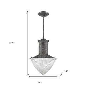 Homeroots Skylar 1-light Ash Pendant With Halophane Glass Shade   398229