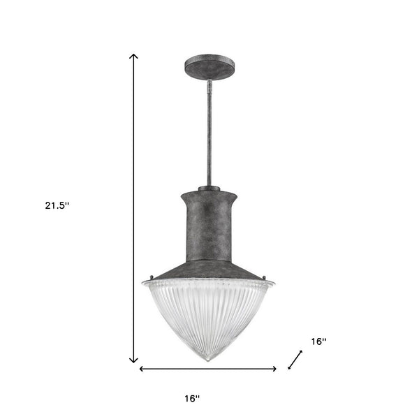 Homeroots Skylar 1-light Ash Pendant With Halophane Glass Shade   398229