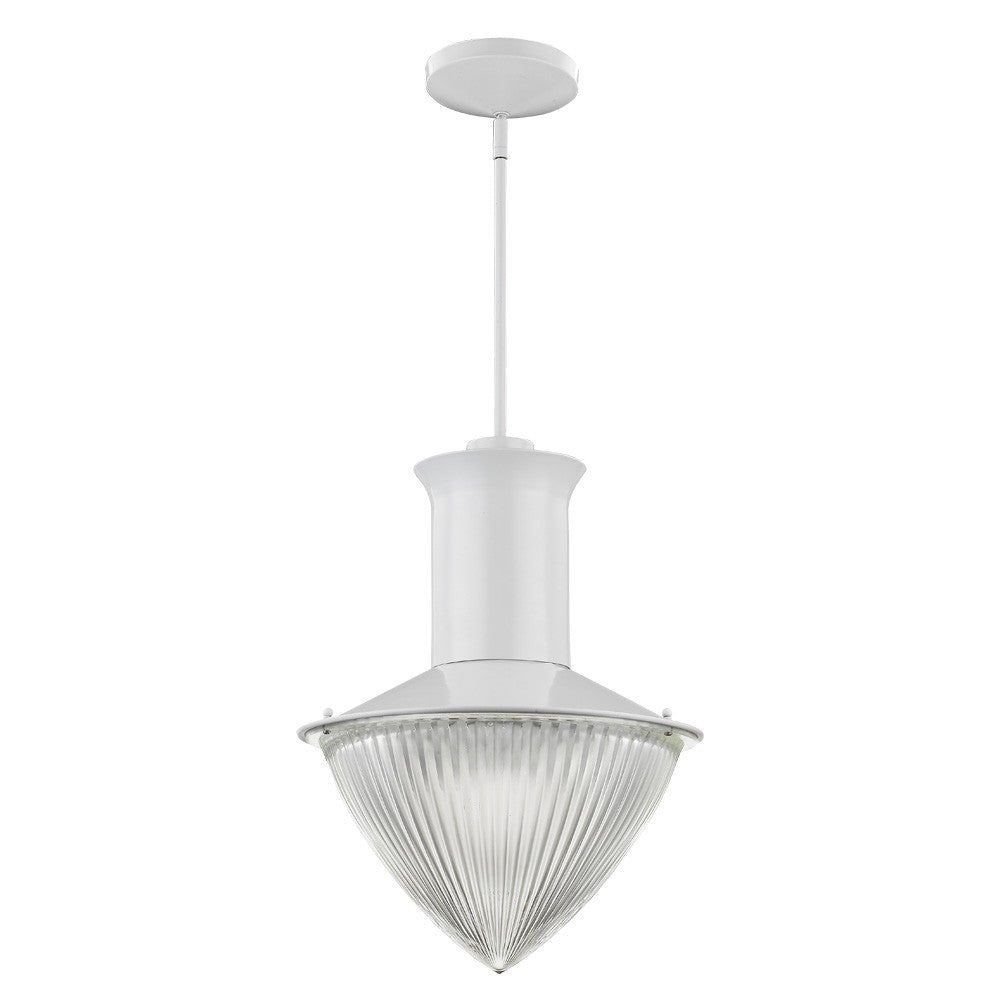Homeroots Skylar 1-light White Pendant With Halophane Glass Shade   398230