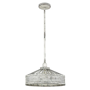 HomeRoots Iris 1-Light Aged Ivory Pendant - Farmhouse Charm with Modern Edge for Dining & Living Spaces 398231