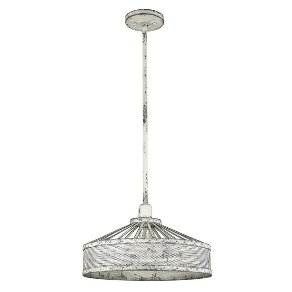 HomeRoots Iris 1-Light Aged Ivory Pendant - Farmhouse Charm with Modern Edge for Dining & Living Spaces 398231