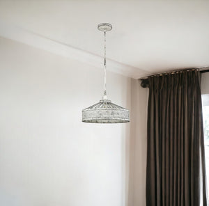 HomeRoots Iris 1-Light Aged Ivory Pendant - Farmhouse Charm with Modern Edge for Dining & Living Spaces 398231