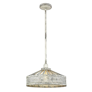 HomeRoots Iris 1-Light Aged Ivory Pendant - Farmhouse Charm with Modern Edge for Dining & Living Spaces 398231