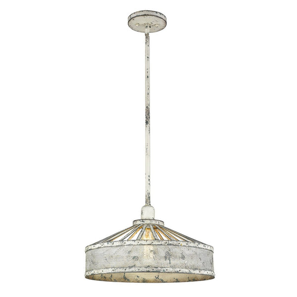 HomeRoots Iris 1-Light Aged Ivory Pendant - Farmhouse Charm with Modern Edge for Dining & Living Spaces 398231