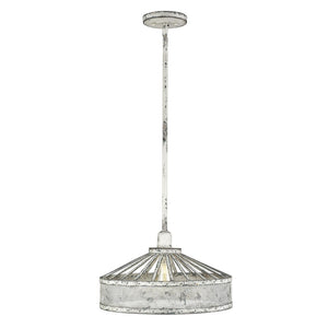 HomeRoots Iris 1-Light Aged Ivory Pendant - Farmhouse Charm with Modern Edge for Dining & Living Spaces 398231