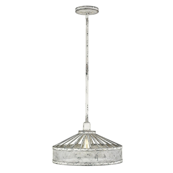HomeRoots Iris 1-Light Aged Ivory Pendant - Farmhouse Charm with Modern Edge for Dining & Living Spaces 398231