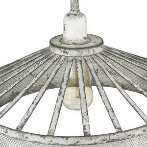 HomeRoots Iris 1-Light Aged Ivory Pendant - Farmhouse Charm with Modern Edge for Dining & Living Spaces 398231