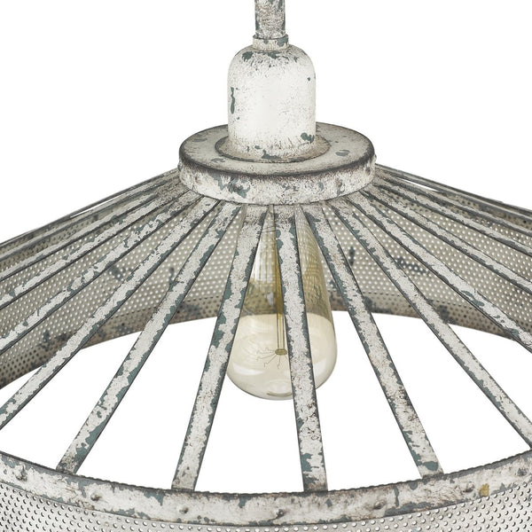 HomeRoots Iris 1-Light Aged Ivory Pendant - Farmhouse Charm with Modern Edge for Dining & Living Spaces 398231