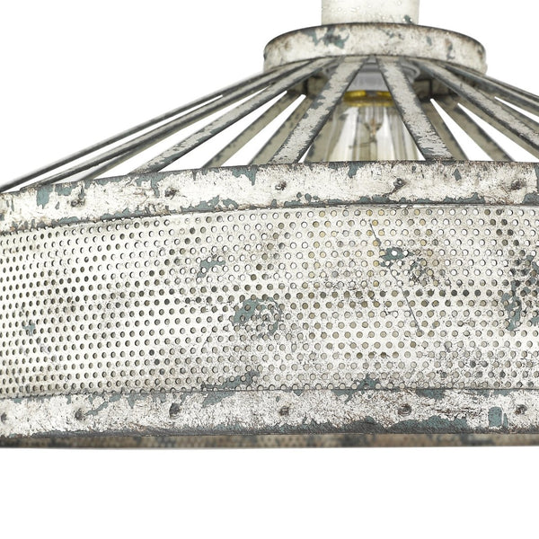 HomeRoots Iris 1-Light Aged Ivory Pendant - Farmhouse Charm with Modern Edge for Dining & Living Spaces 398231