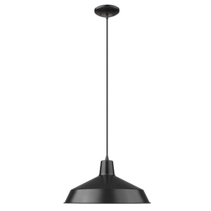 Homeroots Industrial Matte Black Hanging Light   398234