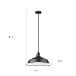 Homeroots Industrial Matte Black Hanging Light   398234