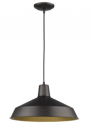 Homeroots Industrial Brushed Bronze Hanging Light   398235