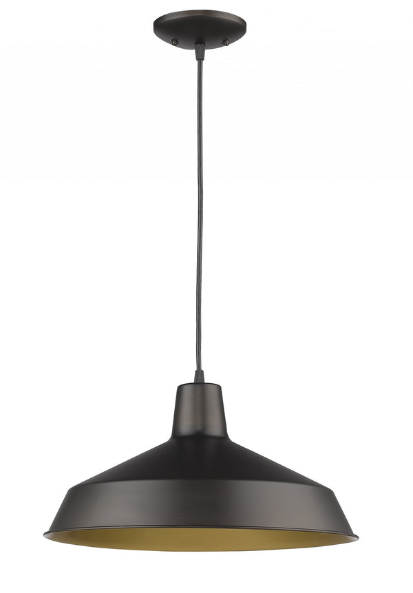 Homeroots Industrial Brushed Bronze Hanging Light   398235