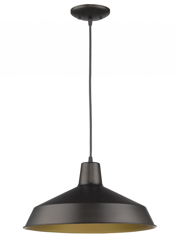 Homeroots Industrial Brushed Bronze Hanging Light   398235