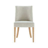 New Paris Fabric Chair - Set of 2 Rice, Beige, Natural Wood Legs 398236-RIKD New Pacific Direct