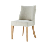 New Paris Fabric Chair - Set of 2 Rice, Beige, Natural Wood Legs 398236-RIKD New Pacific Direct