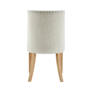 New Paris Fabric Chair - Set of 2 Rice, Beige, Natural Wood Legs 398236-RIKD New Pacific Direct