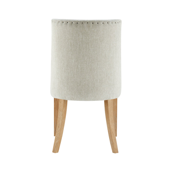 New Paris Fabric Chair - Set of 2 Rice, Beige, Natural Wood Legs 398236-RIKD New Pacific Direct